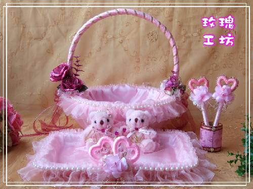 【幸福小熊vs絲絨玫瑰※典雅粉紅*1號 】